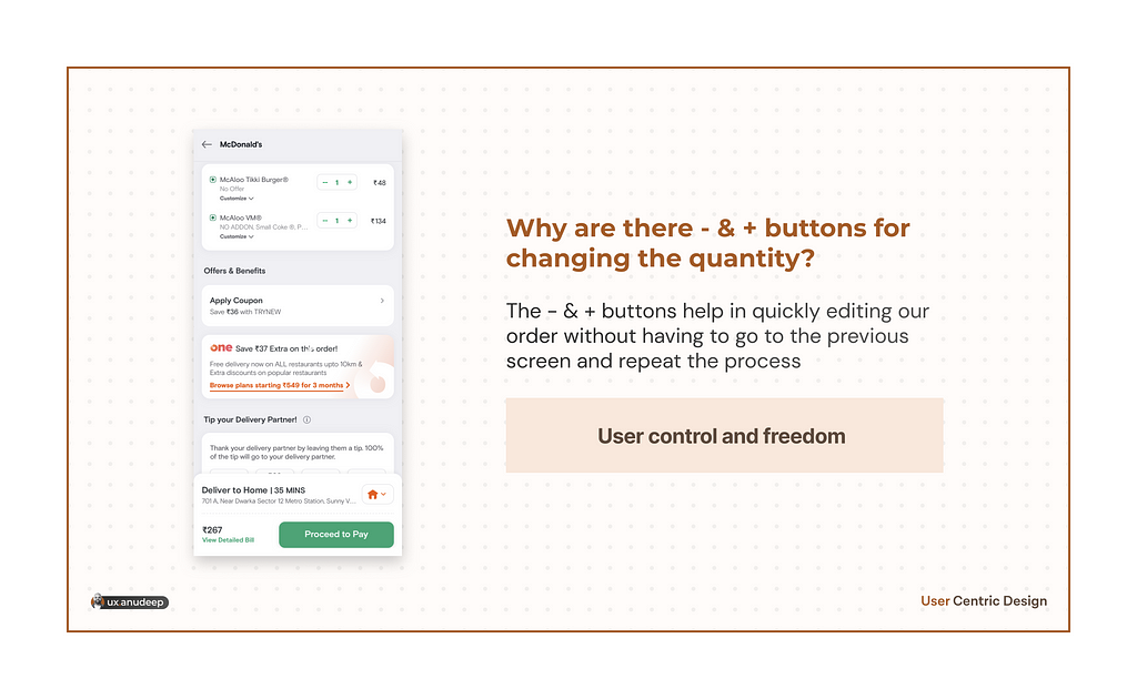 User control and freedom
