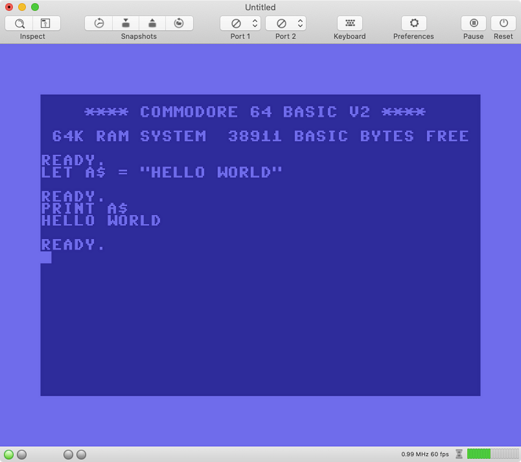 Screenshot of the VirtualC64 emulator written by Prof. Dr. Dirk W. Hoffmann