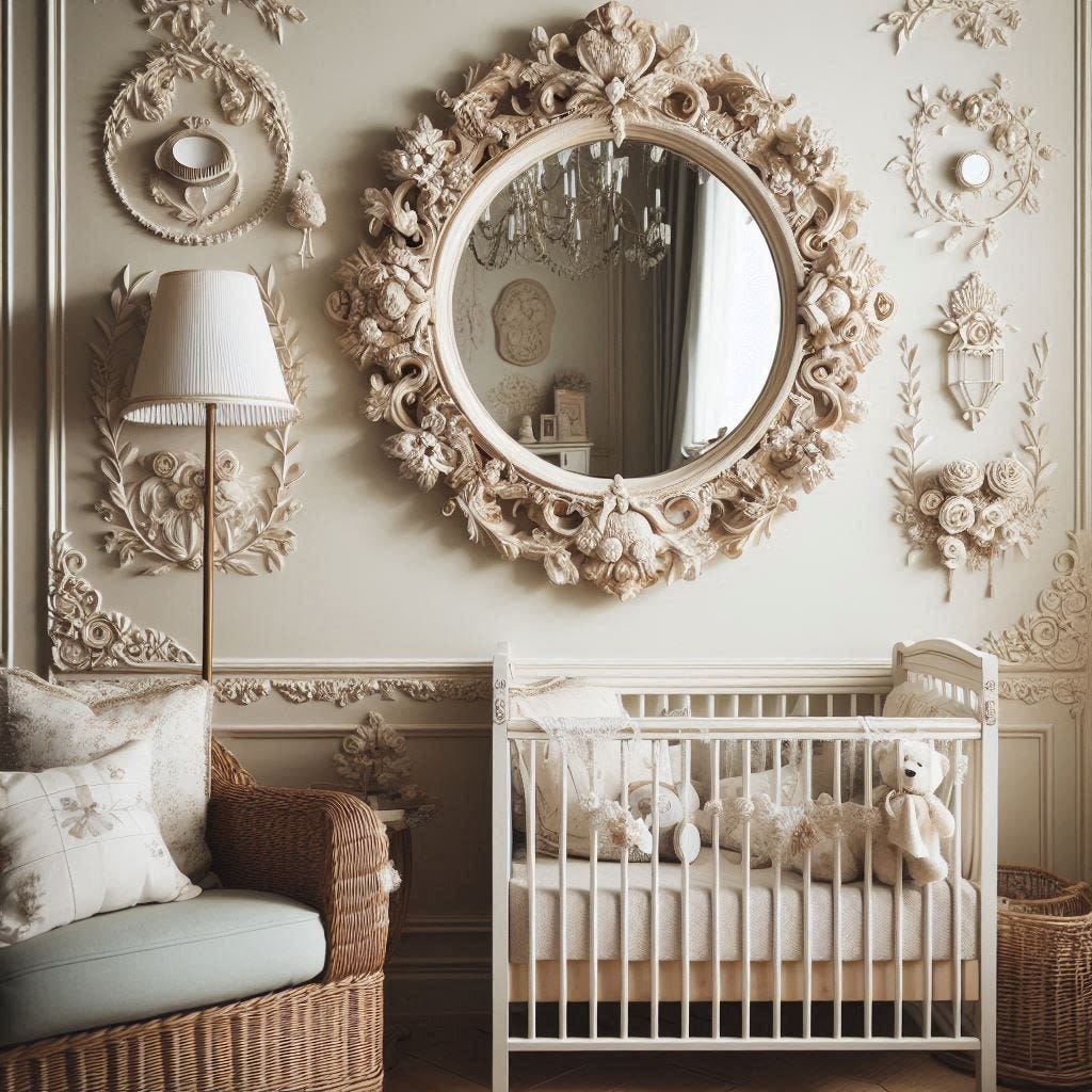 vintage mirror for Vintage inspired nursery