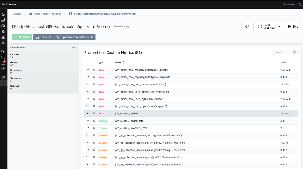 Instana Dashboard