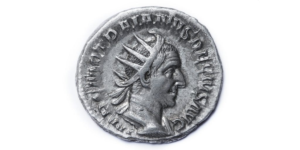 An ancient Roman coin show the Emperior Decius