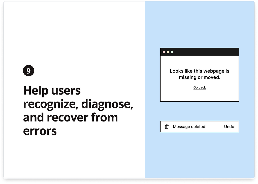 Graphics image for heuristics number 4 “Help users recognize, diagnose, and recover from errors”