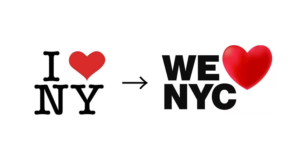 Logo redesign: From “I ❤️ NY” to “We ❤️ NYC”