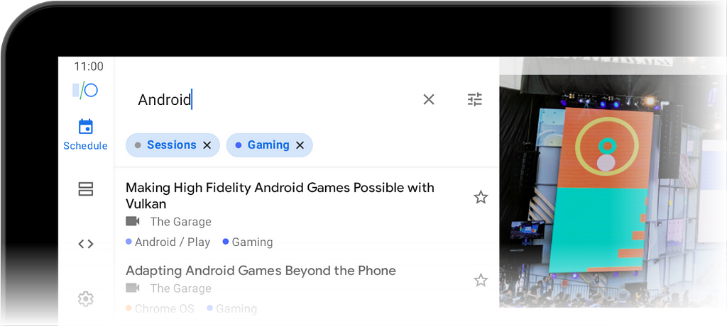 Search app bar on tablet landscape (narrow)