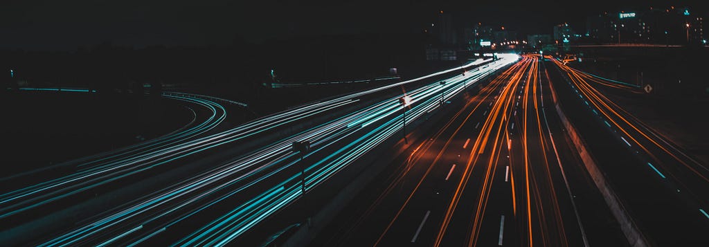 Long exposure of a highway