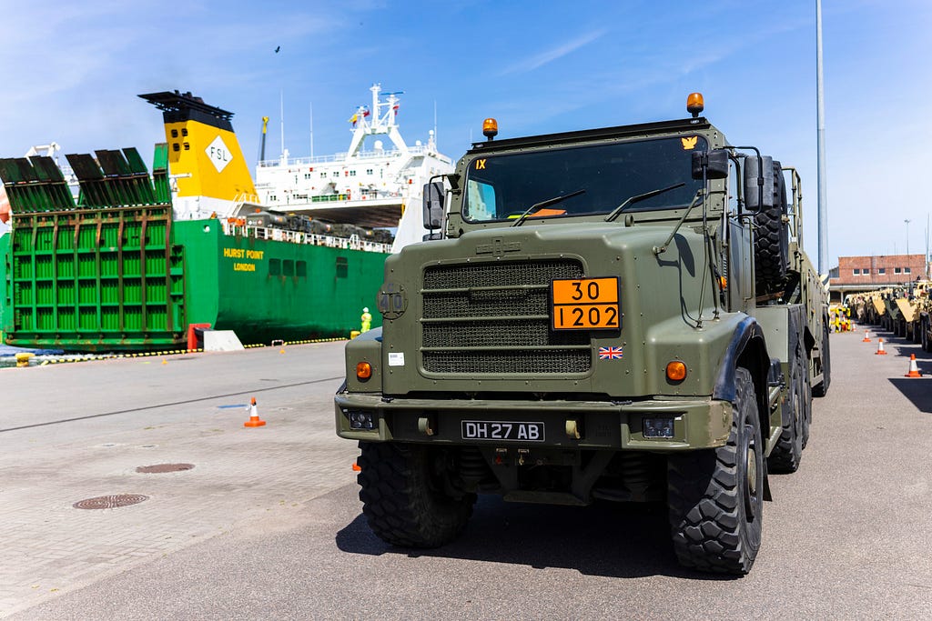 British Army’s strategic sealift “RORO” coming into Gdańsk port on 9th May.