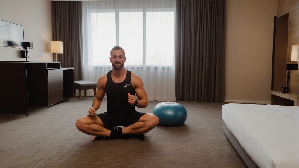 Workout in your hotel room during travel, keeps you fit