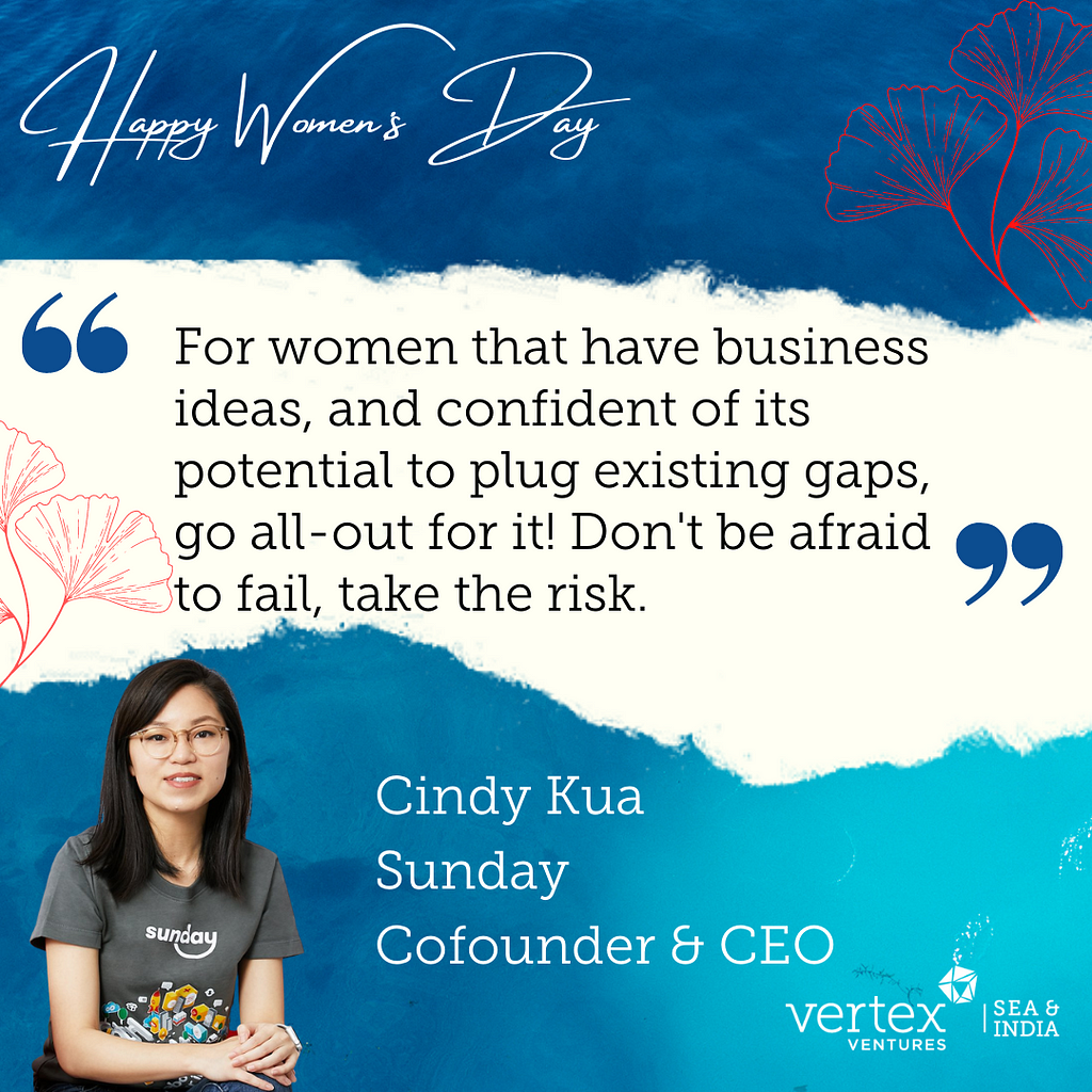 Cindy’s Advice to Other Female Entrepreneurs — do not be afraid to fail, take the risk!