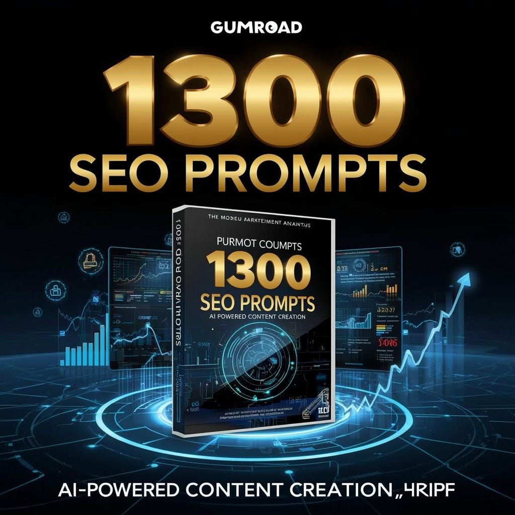 1300 SEO Prompt Packs: The Ultimate AI-Powered Toolkit for Bloggers, Content Creators & Digital…