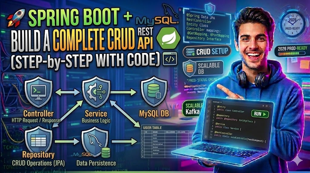 Spring Boot + MySQL: Build a Complete CRUD REST API (Step-by-Step With Code)