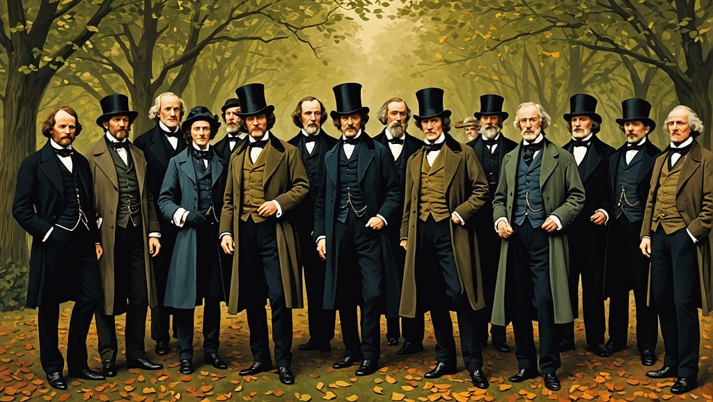 A group of famous poets posing for a photograph