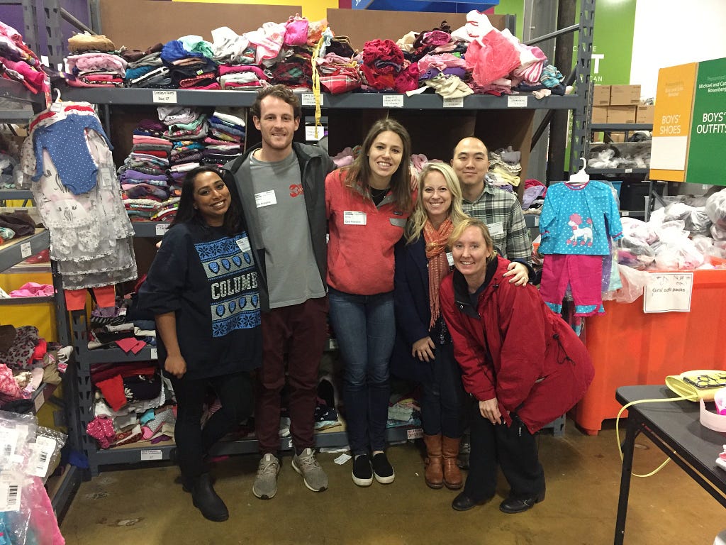Civis employees supporting the Cradles to Crayons initiative in Chicago, IL