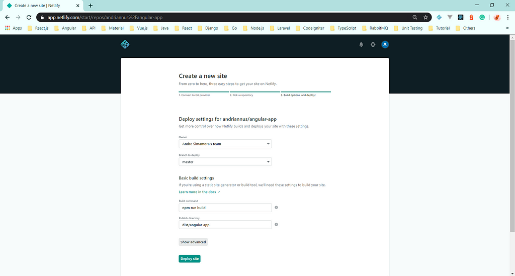 Deploy Settings (Netlify)