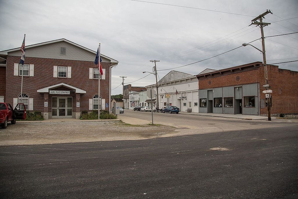 The small town of Laurel, Indiana.