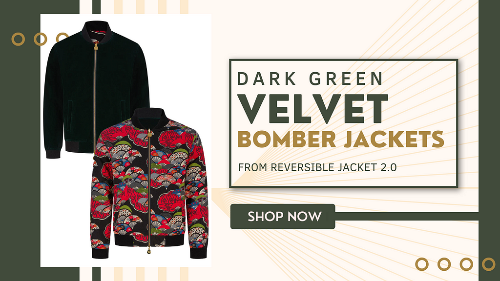 dark green velvet bomber jackets from Soot and Ty