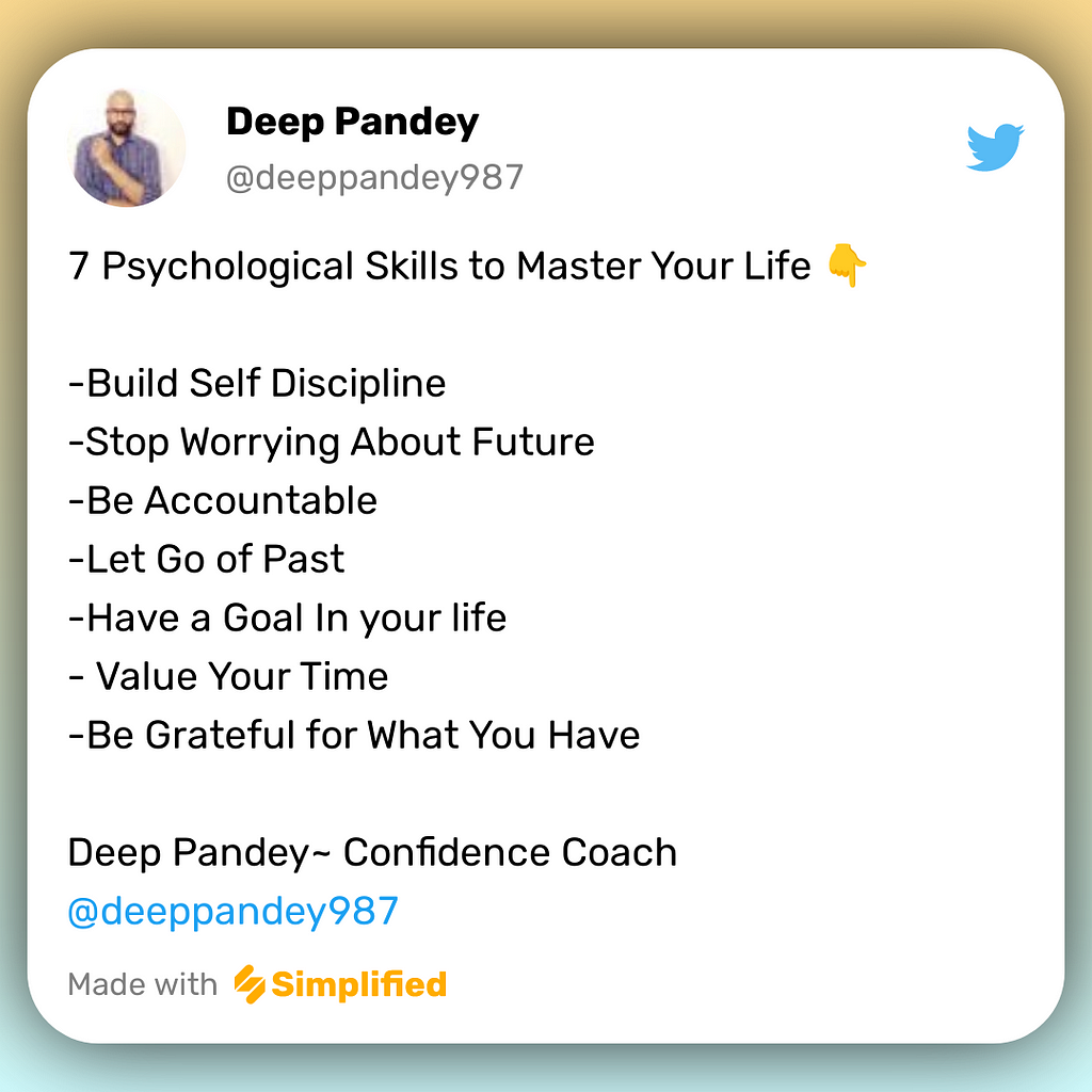 Deep Pandey is Confidence Coach