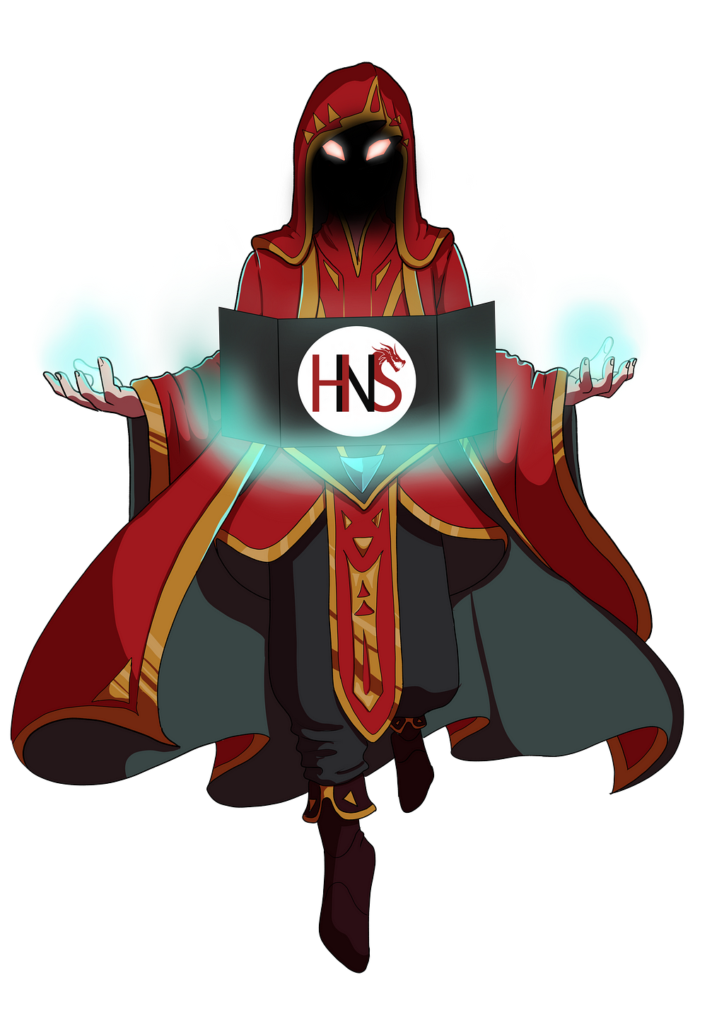 cartoon-style dungeon master in red robes