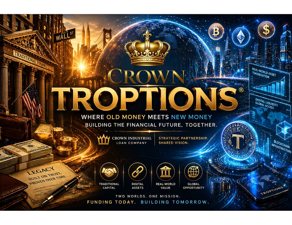 TROPTIONS and Crown Industrial Loan Company Announce Strategic Alignment to Advance Global Trade…