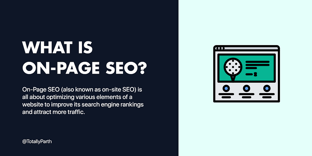 Image with Definition of On-Page SEO and Illustration
