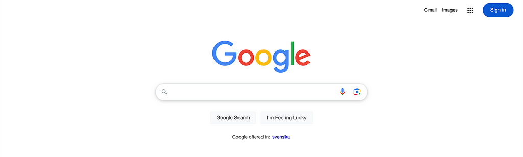 The Google homepage with the iconic colorful logo and a search bar.