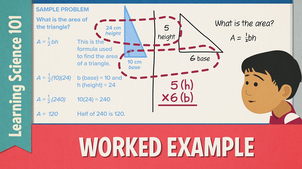 Illustration of a student looking at a math problem