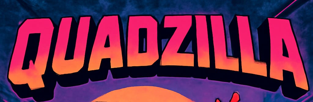 Quadzilla banner with just the title text