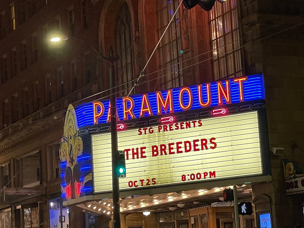 Paramount sign showing the Breeders