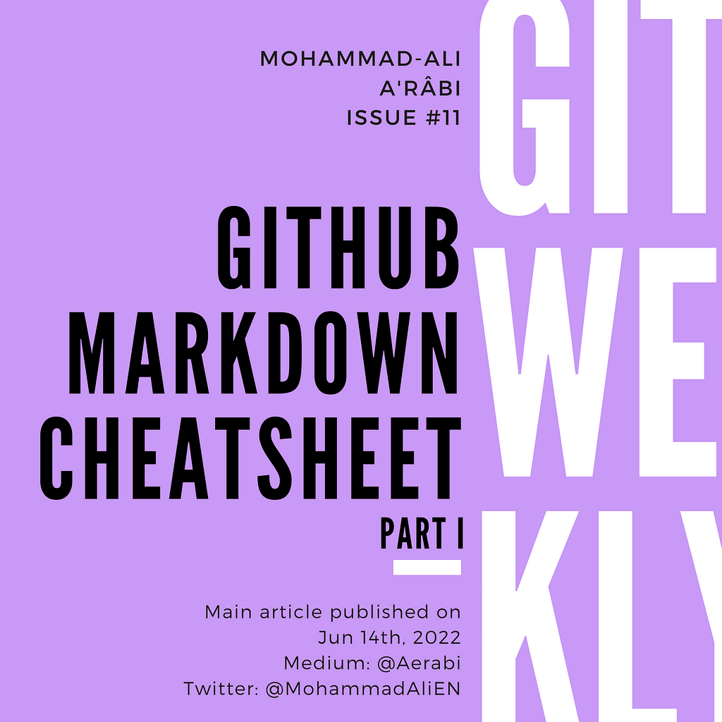 GitHub Markdown Cheatsheet