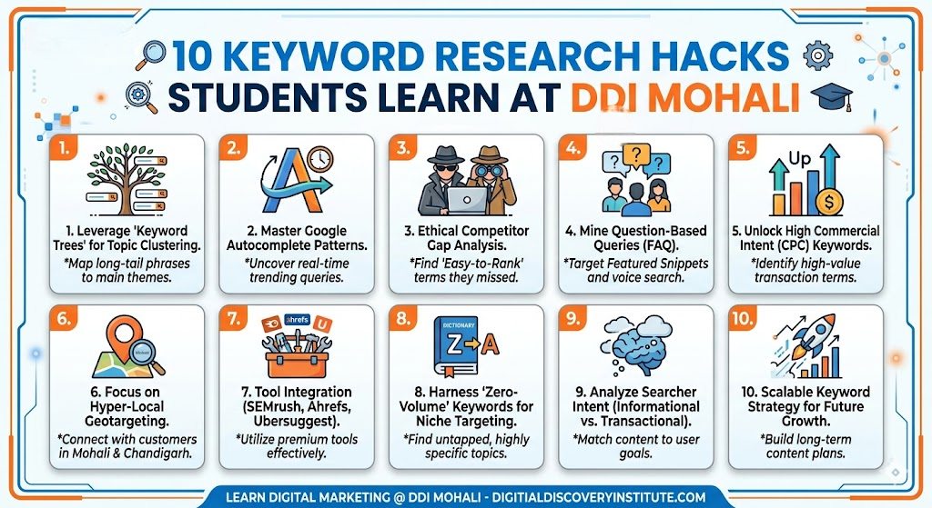 10 Keyword Research Hacks Students Learn at DDI Mohali