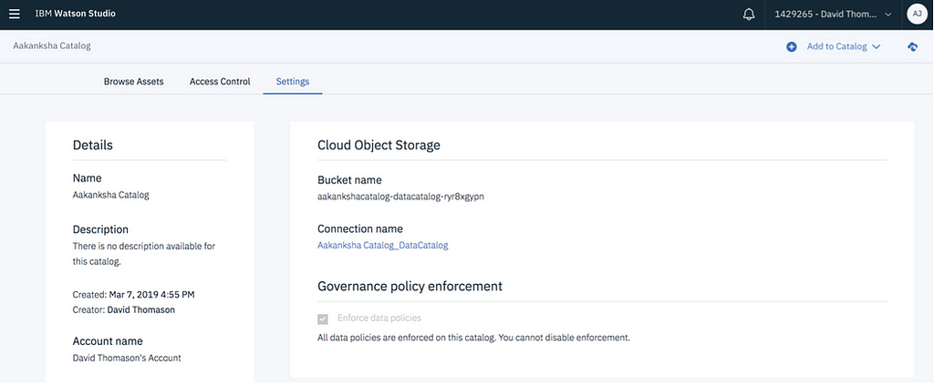 Cloud object storage in IBM Watson Studio