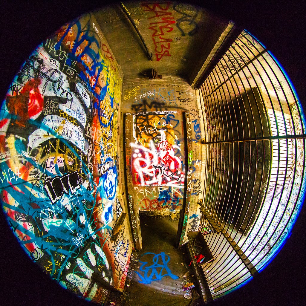 Fisheye View of One of the Cages at the Old LA Zoo-Photo by Thomas Hawk
