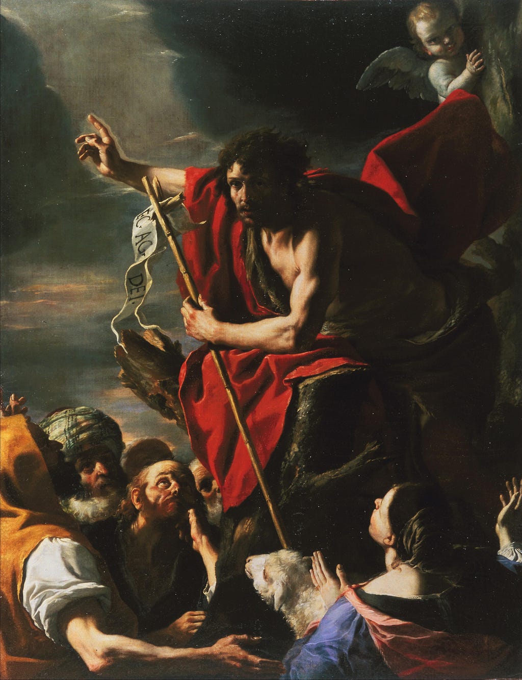Painting of John the Baptist Preaching by Mattia Preti