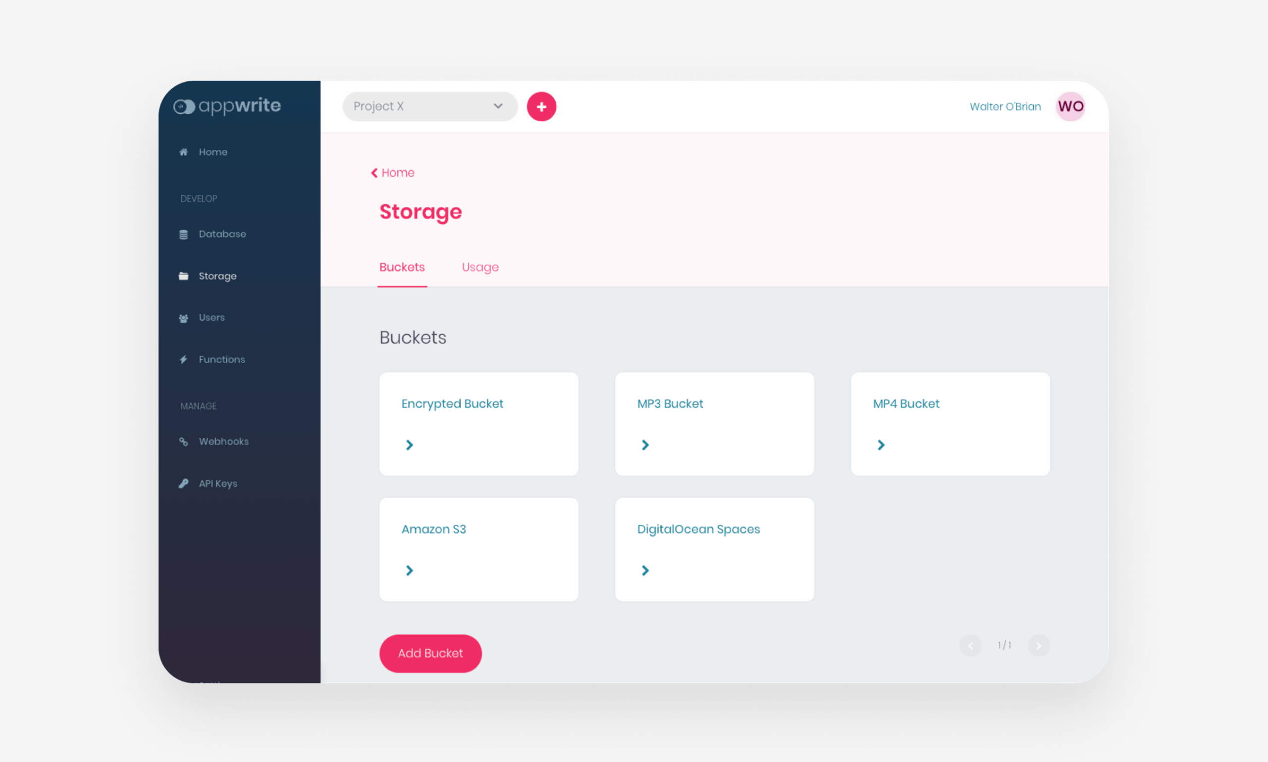 New versus old version of the Buckets overview screen in the Appwrite console