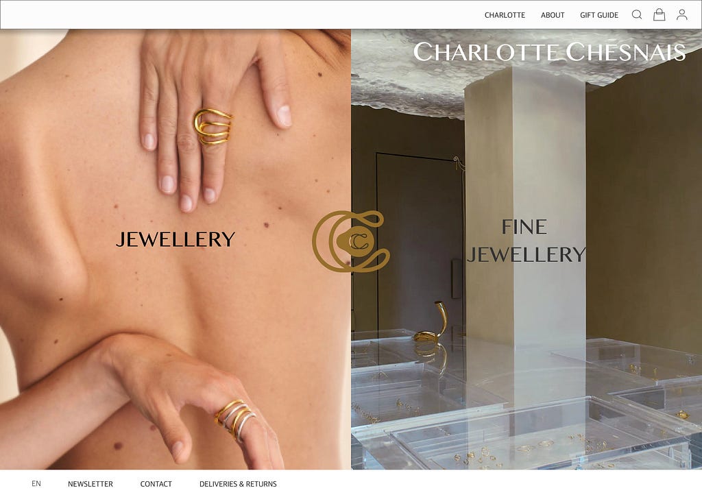Charlotte Chesnais’ website redesign homepage