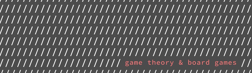 Dark patterned background with the words, “game theory & board games” typed in the lower right corner.