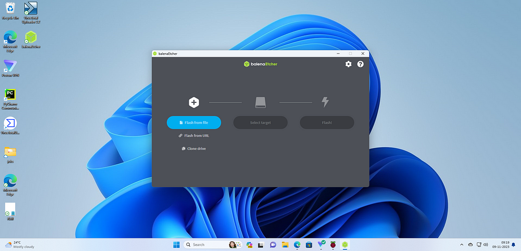 Etcher Running on Windows 11