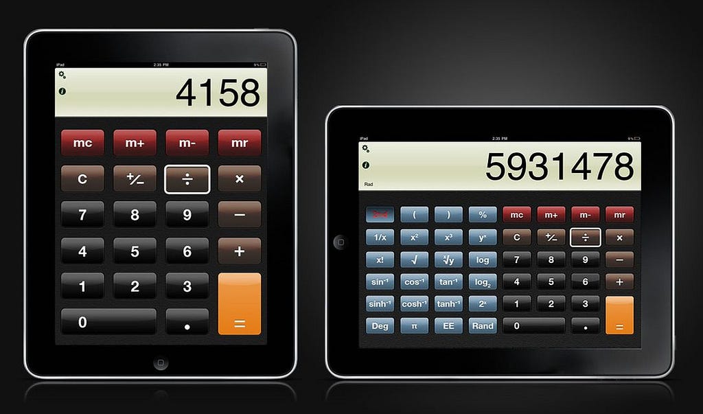 iPad native calculator