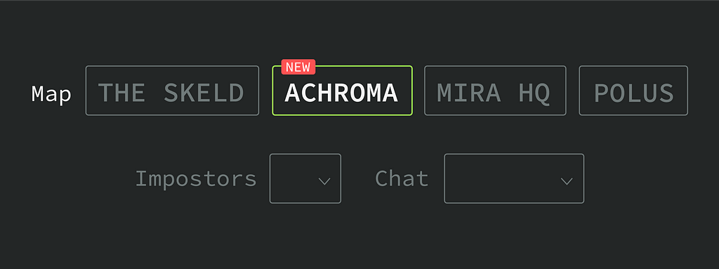 Name of the current maps with the name of another proposed map: Achroma.