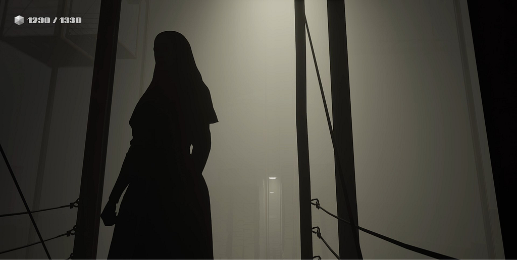 A screenshot of the game’s “real” world, highlighting its dark and mysterious atmosphere.