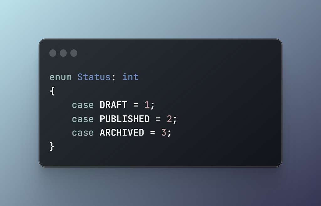 the way define a backed enum