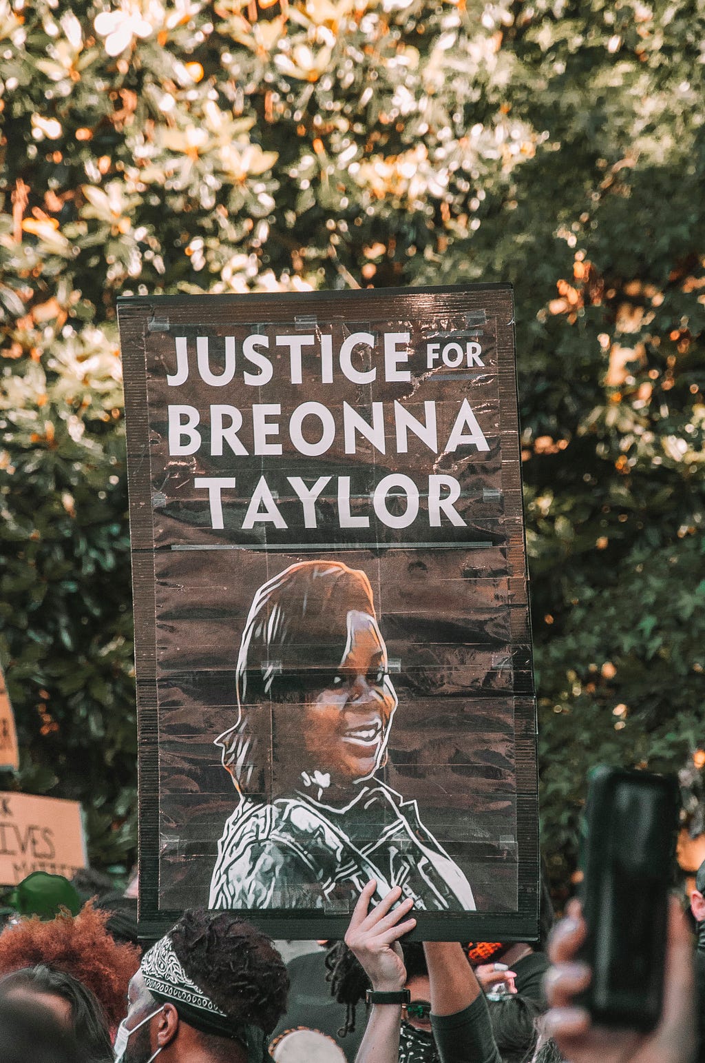 Image of a “Justice for Breonna Taylor” sign at a Black Lives Matter protest in Atlanta