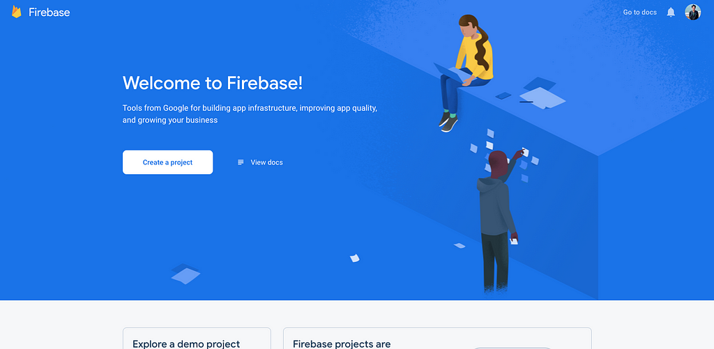 Firebase create a project