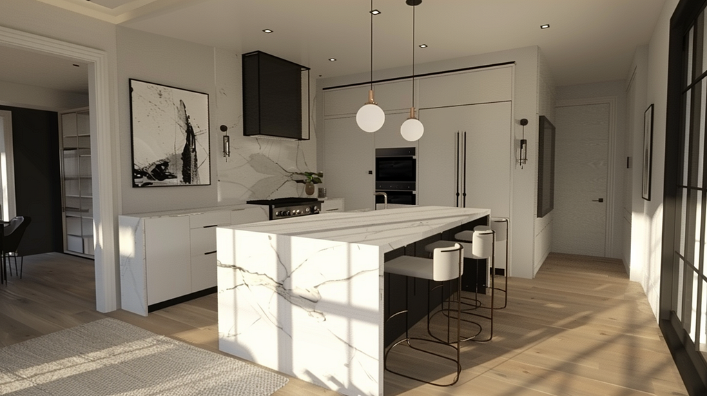 Black and White Modern Kitchen