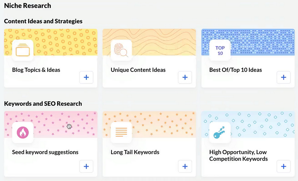 Niche content ideas in the Hubs platform.