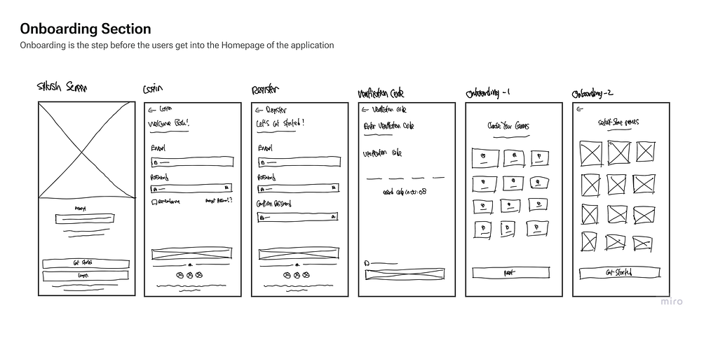 Onboarding Lo-fi