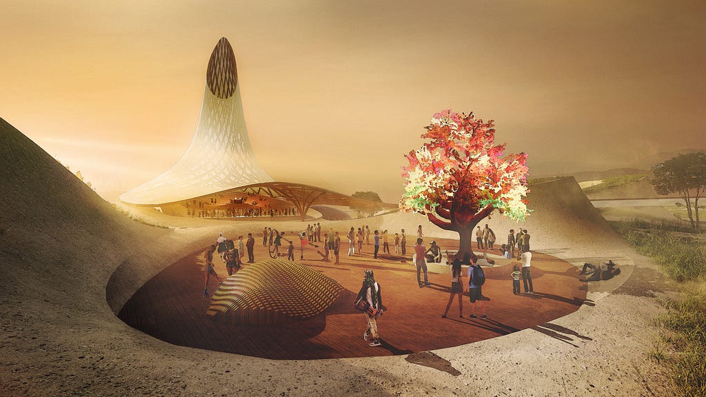 Project SEED, a regenerative city being built at Fly Ranch, winner of the LAGI x Burning Man competition.