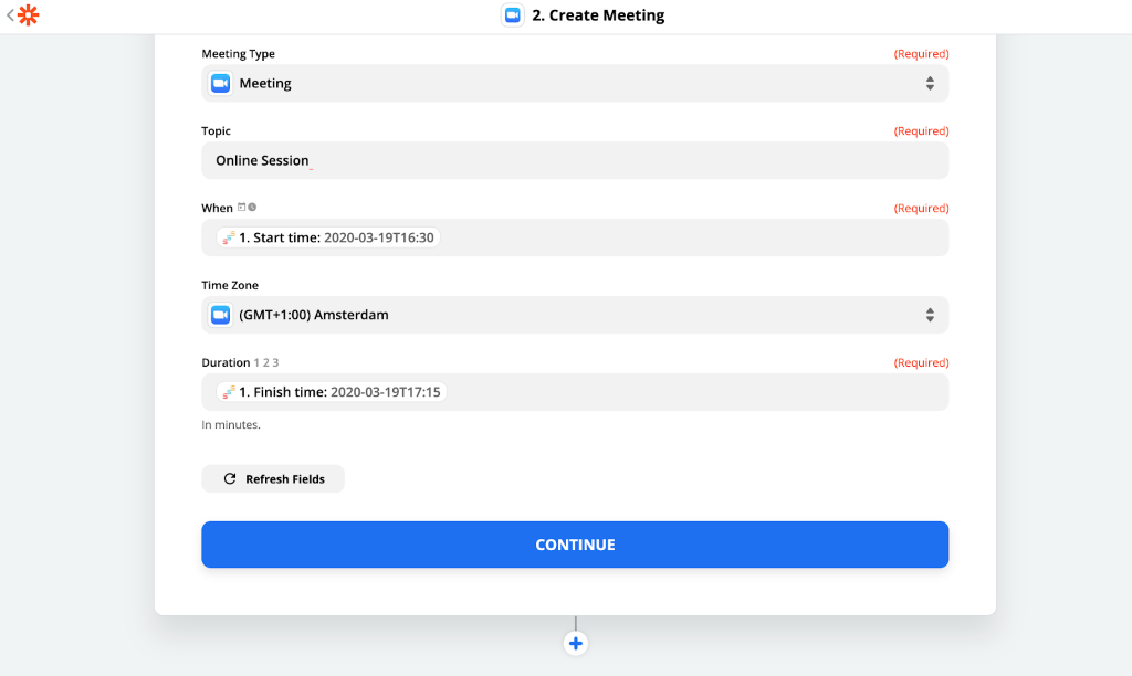 Configure Zoom meeting