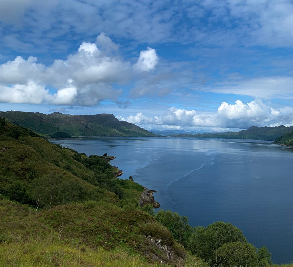 A beautiful view of Loch Nevis and the Knoydart Peninsula in Summer