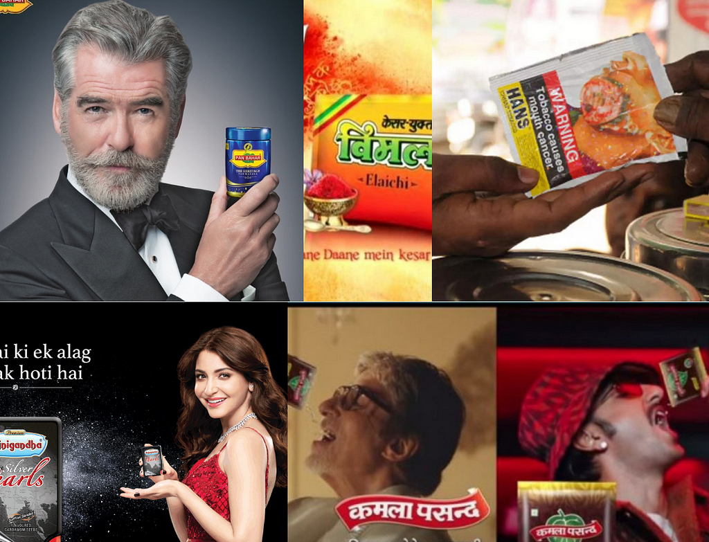 Pan masala surrogate advertisement collage