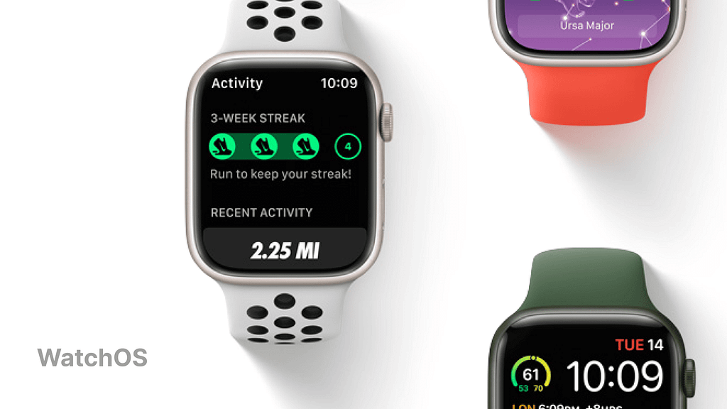 Watch using WatchOS and showing a workout app UI
